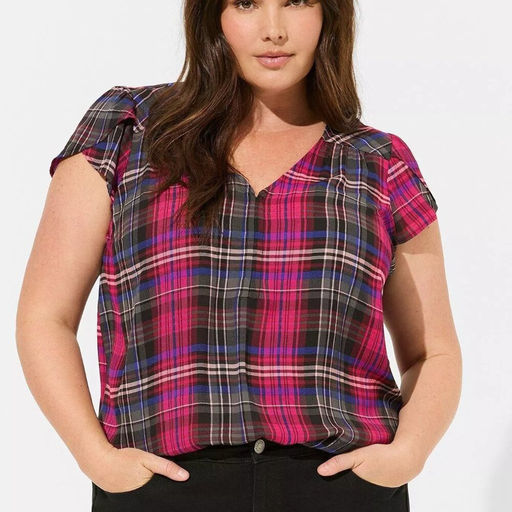 Torrid Harper Georgette Hook & Eye Blouse